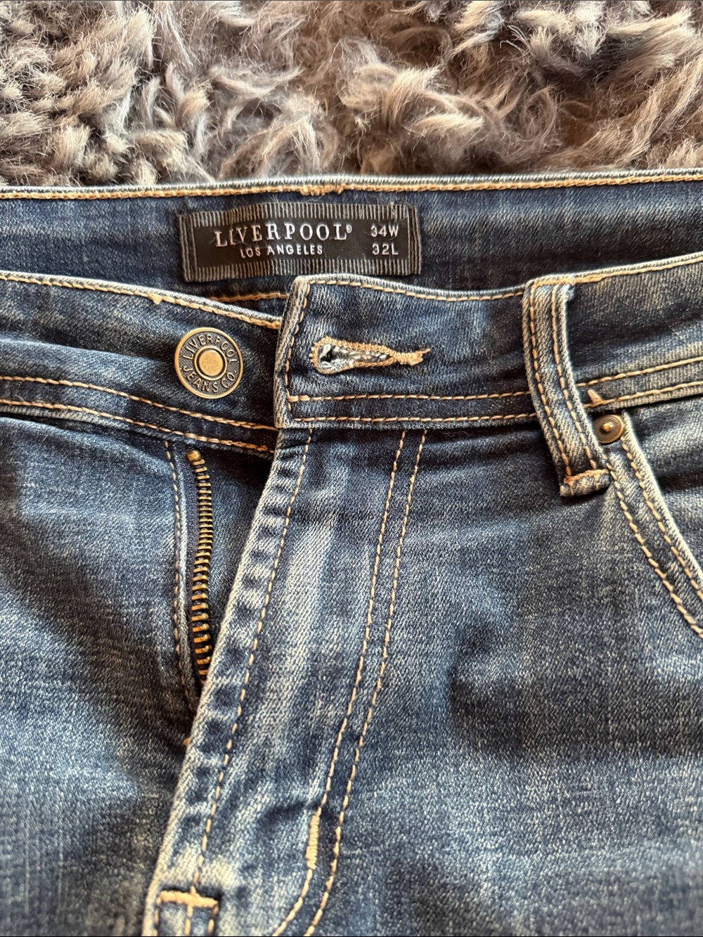 Liverpool Jeans Company Men's Relaxed Fit Blue Denim Jeans 34x32